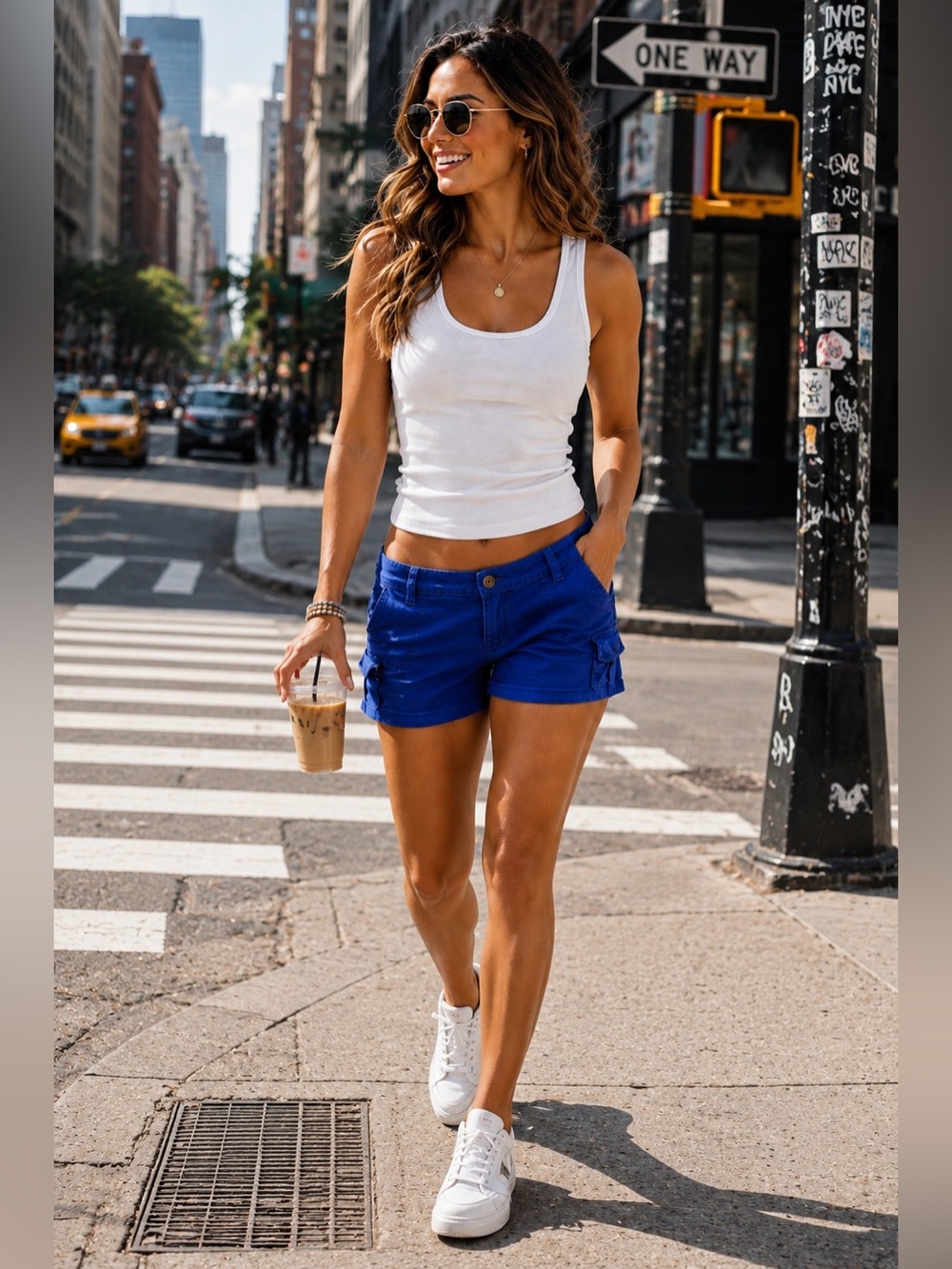 GUESS Cobalt Blue Cargo Shorts Women’s Size 26 Stretch Low Rise